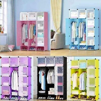 Three column plastic portable wardrobes