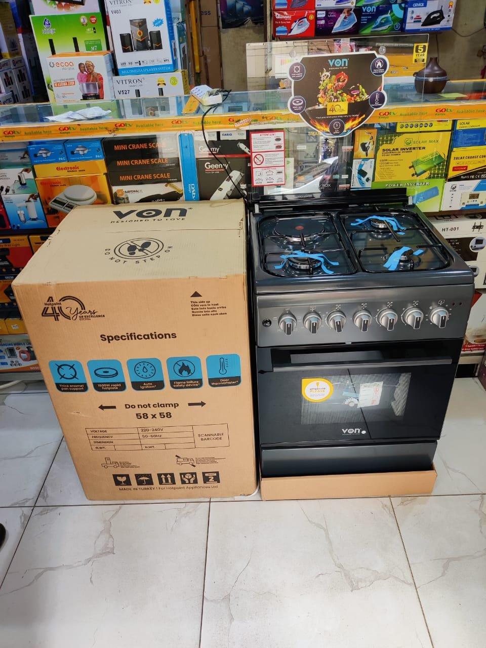 1000139804.jpg Von standing Cooker 3 Gas + 1 Electric - VCF553141FFG - Image 1