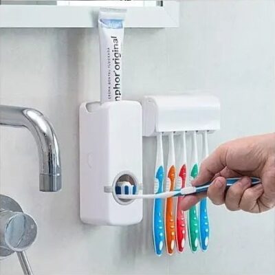 Toothbrush holder/ toothpaste dispenser