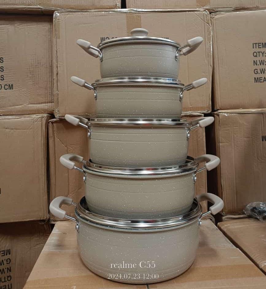 1000141495.jpg New model 10 pieces Jp non stick cookware set - Image 1